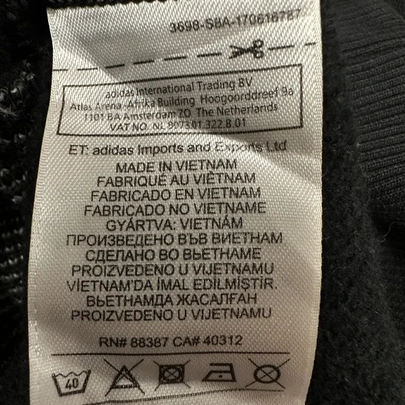 Adidas Originals Adibreak V-Neck Sweatshirt Mens M Black Varsity Spellout - Picture 9 of 12